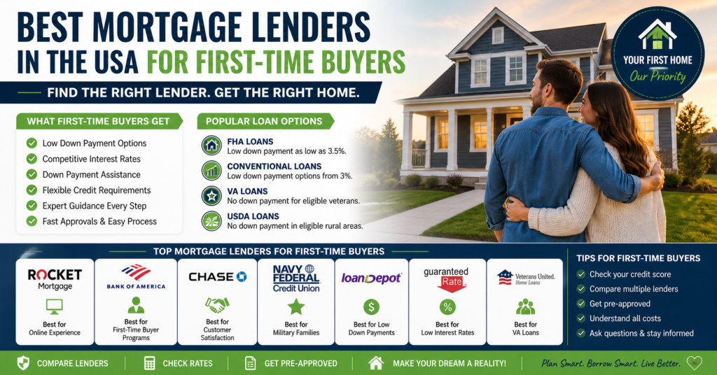 Best Mortgage Lenders in the USA for First Time Buyers 2