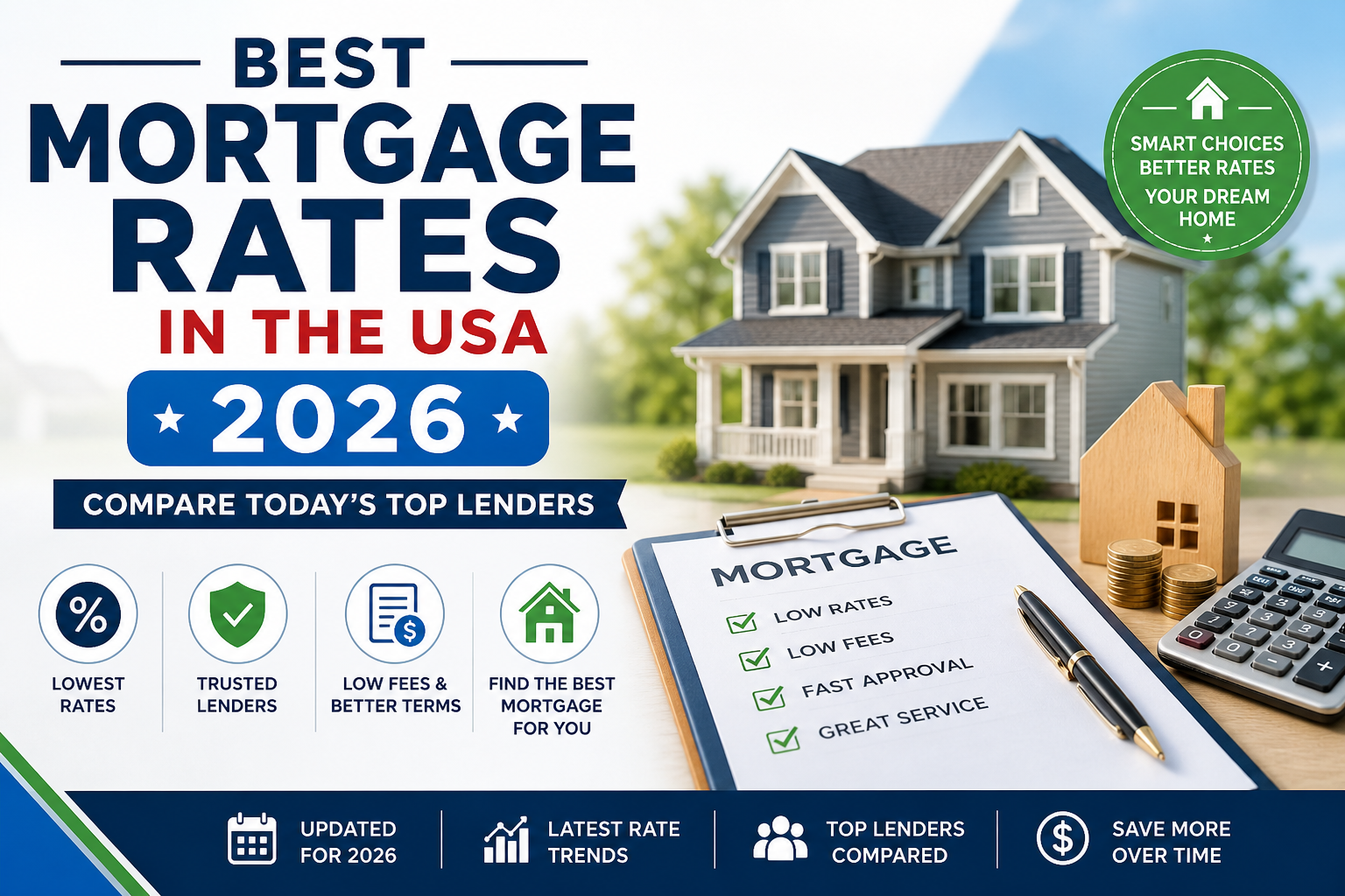Best Mortgage Rates in the USA (2026): Compare Today’s Top Lenders