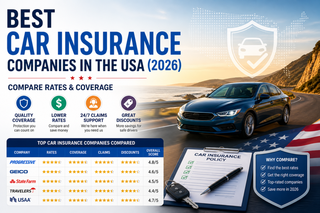 Best Car Insurance Companies in the USA (2026): Compare Rates & Coverage