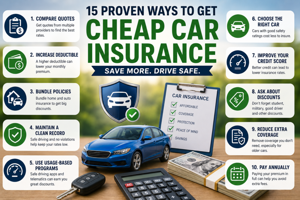 How to Get Cheap Car Insurance in the USA: 15 Proven Ways (2026 Guide)